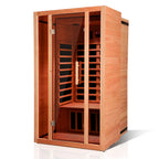 2 Person Extendable FAR Infrared Sauna for Home, Hemlock Wood Low EMF 6 Carbon Heaters Indoor Saunas with LED Lights, Bluetooth Speaker, Digital Control Panel, and Seating Bench