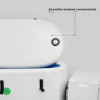 White cold plunge and an all-weather insulated cover feature highlighted.