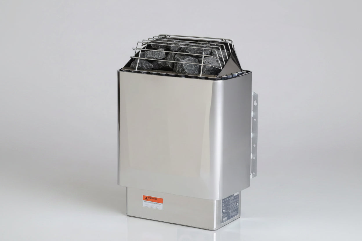 Sauna heater on a white background.