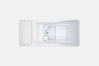 White hot and cold plunge with a control panel on a light gray background.