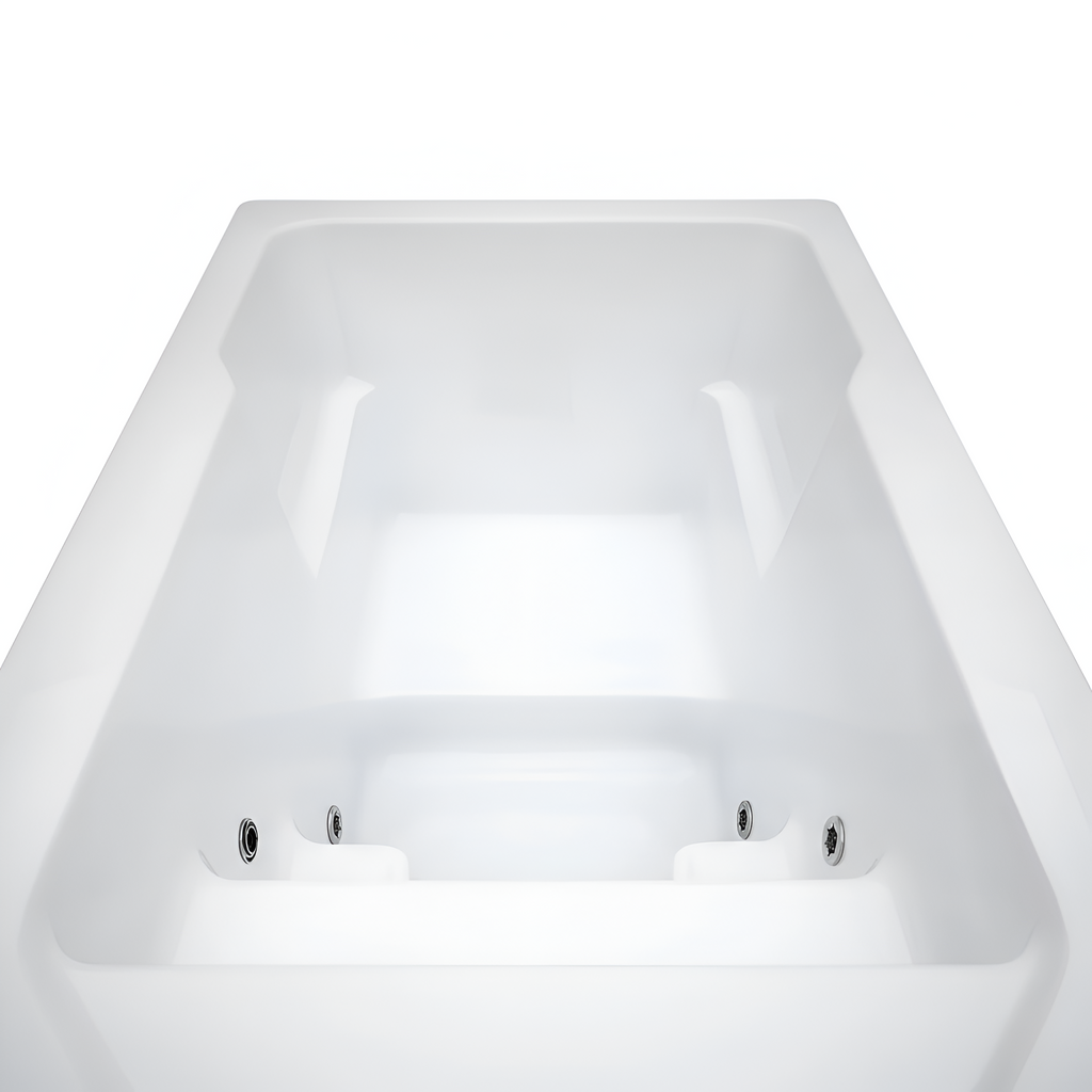 White hot and cold plunge with jets on a white background.