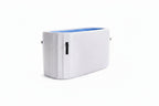 White hot and cold system with blue accents on a white background.